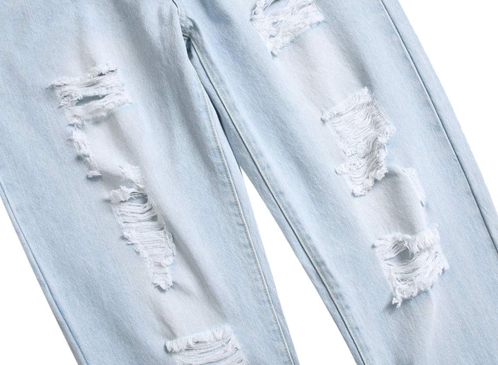 Herren Jeans mit Rissen - Lässige Mode Denim Hose-Luzern Mode