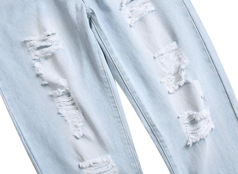 Herren Jeans mit Rissen - Lässige Mode Denim Hose-Luzern Mode