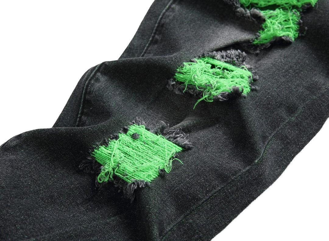 Herren Jeans mit Rissen - Lässige Mode Denim Hose-Luzern Mode