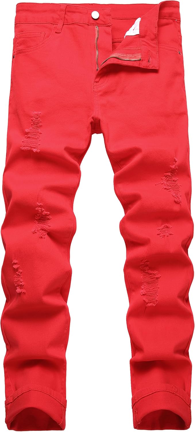 Herren Jeans mit Rissen - Lässige Mode Denim Hose-Luzern Mode