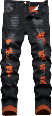 Herren Jeans mit Rissen - Lässige Mode Denim Hose-Luzern Mode