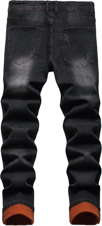Herren Jeans mit Rissen - Lässige Mode Denim Hose-Luzern Mode