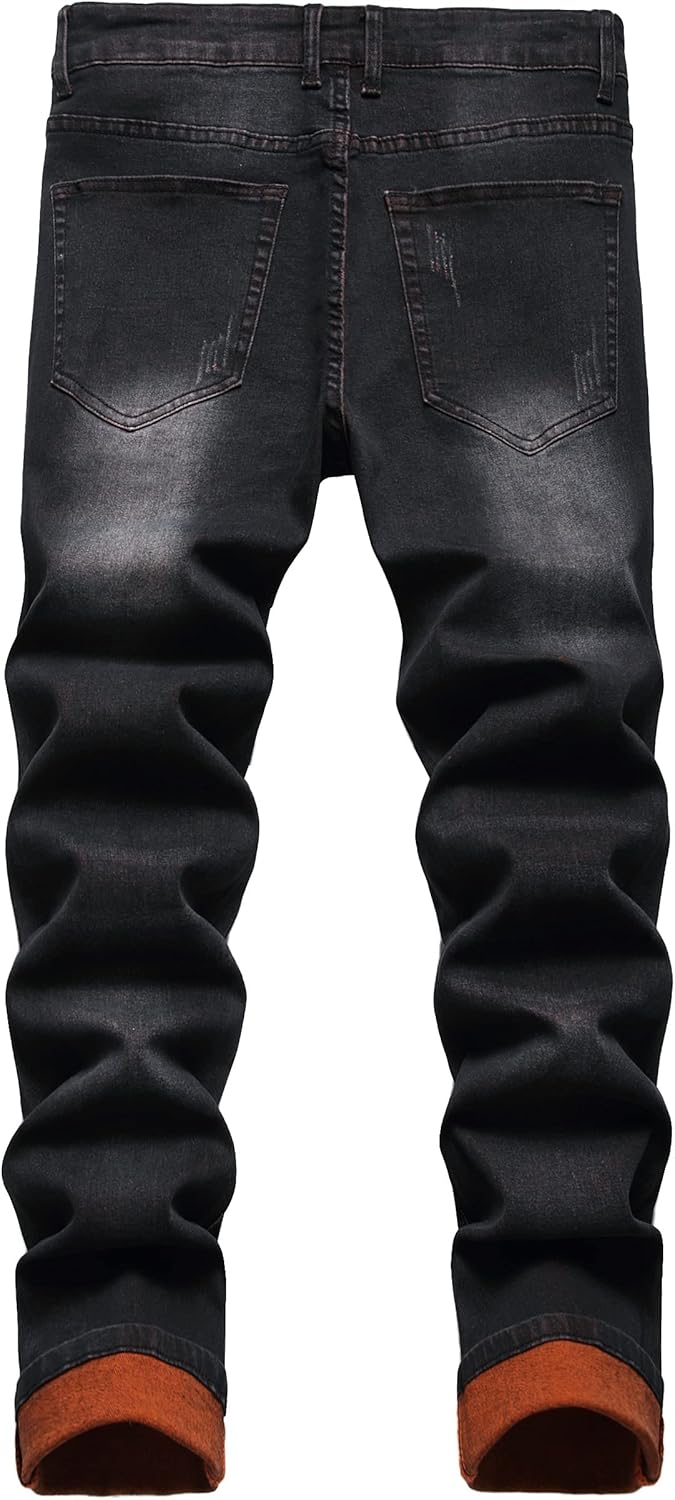 Herren Jeans mit Rissen - Lässige Mode Denim Hose-Luzern Mode