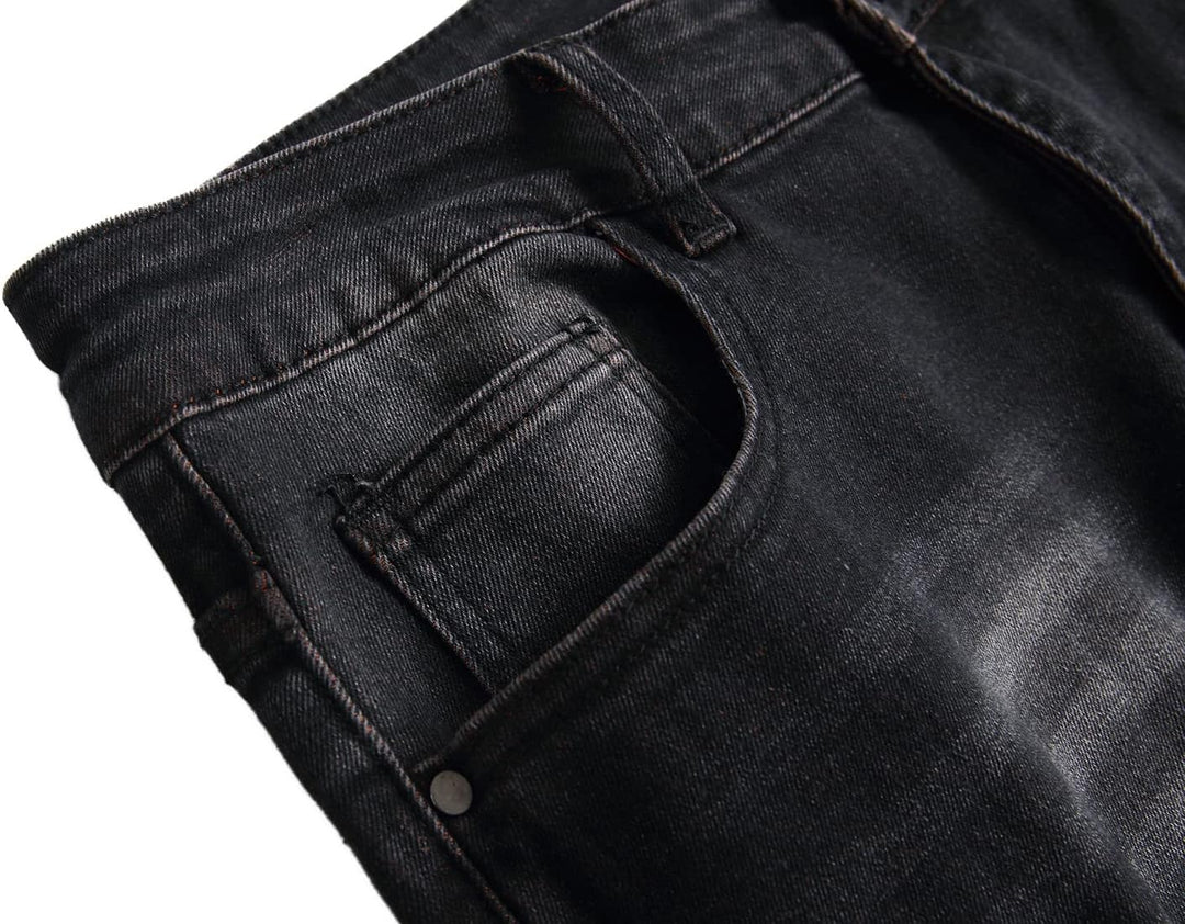 Herren Jeans mit Rissen - Lässige Mode Denim Hose-Luzern Mode