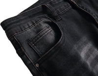 Herren Jeans mit Rissen - Lässige Mode Denim Hose-Luzern Mode