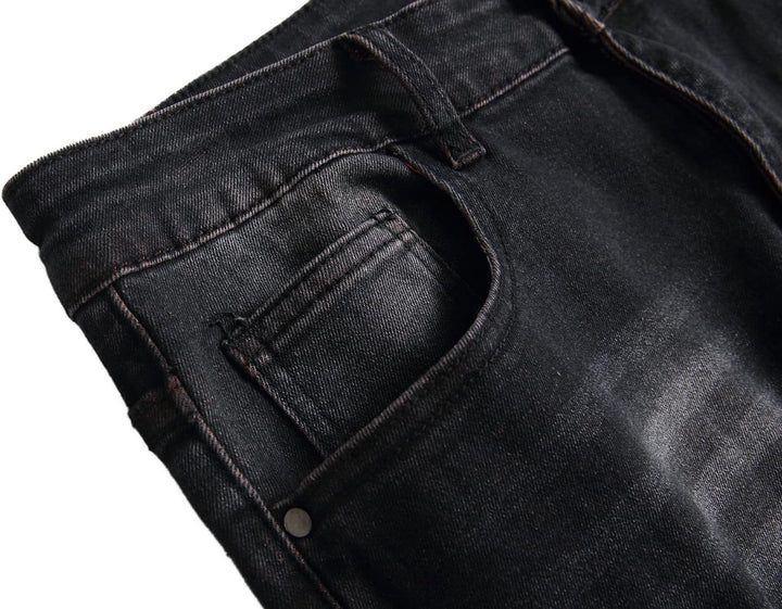 Herren Jeans mit Rissen - Lässige Mode Denim Hose-Luzern Mode