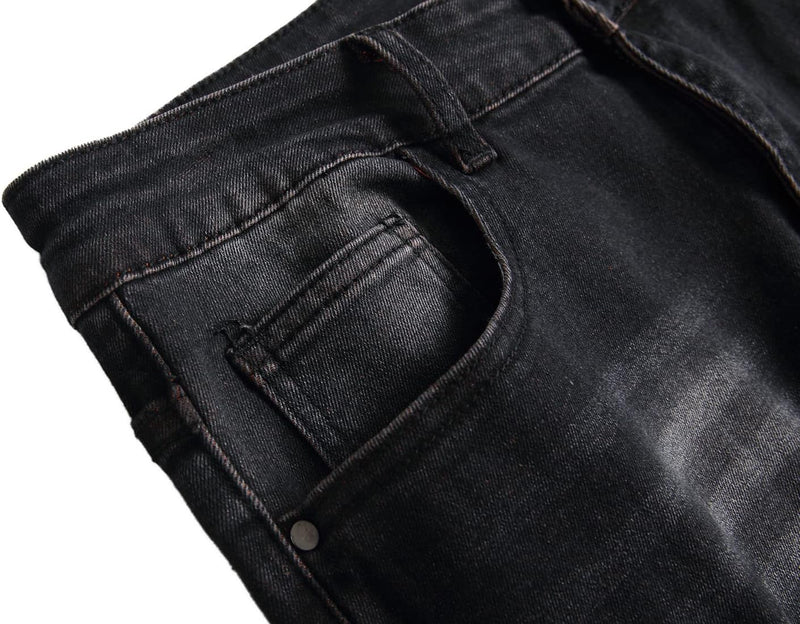 Herren Jeans mit Rissen - Lässige Mode Denim Hose-Luzern Mode