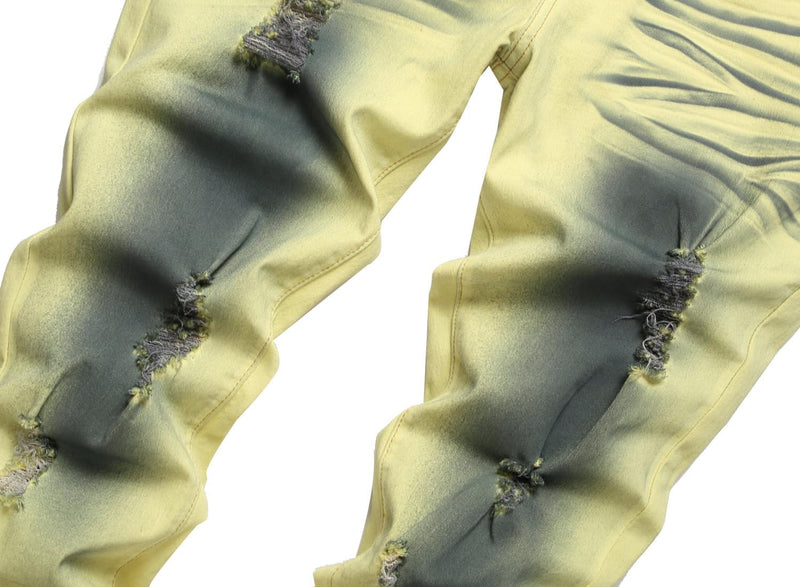Herren Jeans mit Rissen - Lässige Mode Denim Hose-Luzern Mode