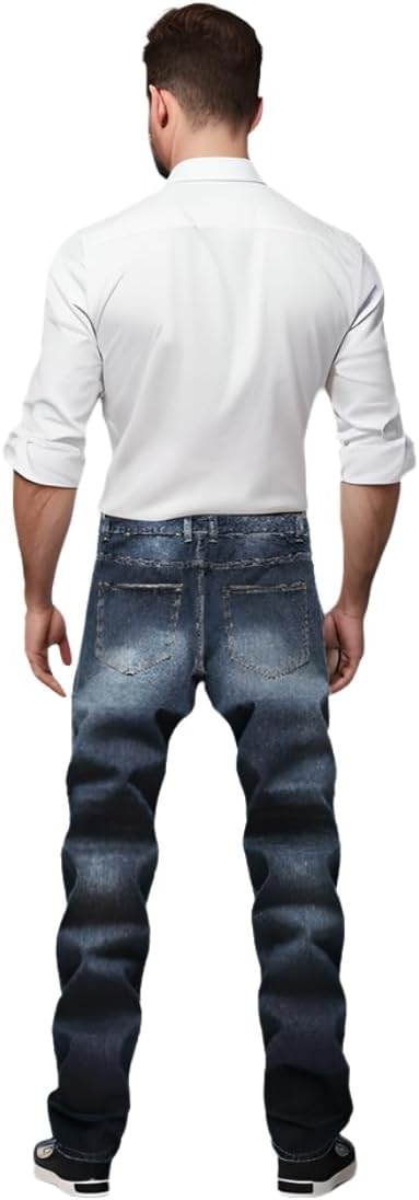 Herren Jeans mit Rissen - Lässige Mode Denim Hose-Luzern Mode