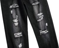 Herren Jeans mit Rissen - Lässige Mode Denim Hose-Schwarz/Weiß-28-Luzern Mode
