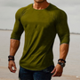 Herren Langarmshirt Slim Fit für Sport und Freizeit-Grün-S-Luzern Mode
