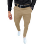 Herren Chinohose Slim Fit mit Gürtel - Elegante Freizeithose-Dunkel Khaki-S-Luzern Mode