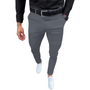 Herren Chinohose Slim Fit mit Gürtel - Elegante Freizeithose-Grau-S-Luzern Mode