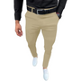 Herren Chinohose Slim Fit mit Gürtel - Elegante Freizeithose-Khaki-S-Luzern Mode