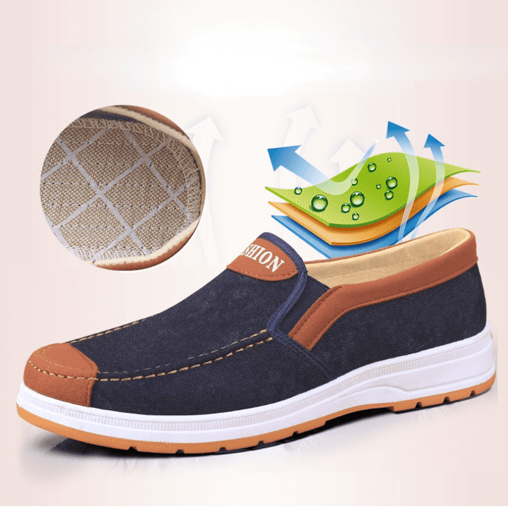 Herren Schuhe | Canvas | Vegan | Hineinschlüpfen | Gummi Sohle-Luzern Mode