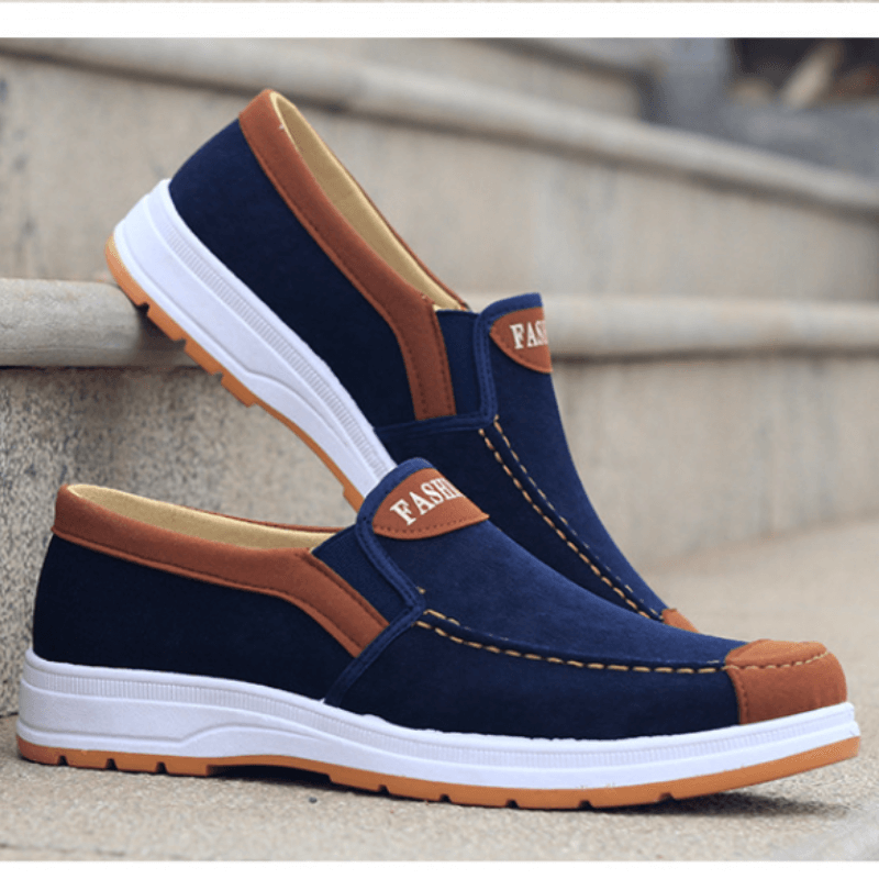 Herren Schuhe | Canvas | Vegan | Hineinschlüpfen | Gummi Sohle-Luzern Mode