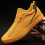 Herren Sneakers | Reißverschluss | Niedrig | Uni | Bequem | Antirutsch | Gummi-Gelb-39-Luzern Mode