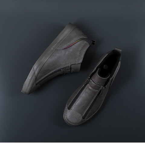 Herren Sneakers | Reißverschluss | Niedrig | Uni | Bequem | Antirutsch | Gummi-Luzern Mode