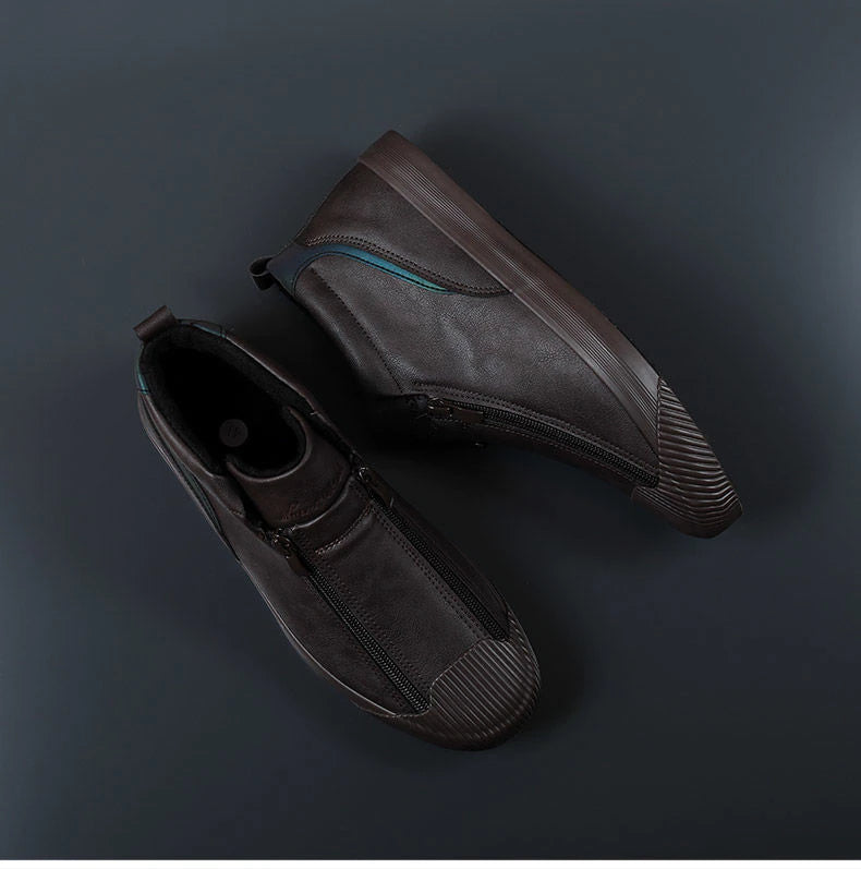 Herren Sneakers | Reißverschluss | Niedrig | Uni | Bequem | Antirutsch | Gummi-Luzern Mode