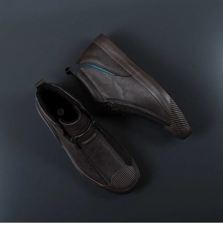 Herren Sneakers | Reißverschluss | Niedrig | Uni | Bequem | Antirutsch | Gummi-Luzern Mode