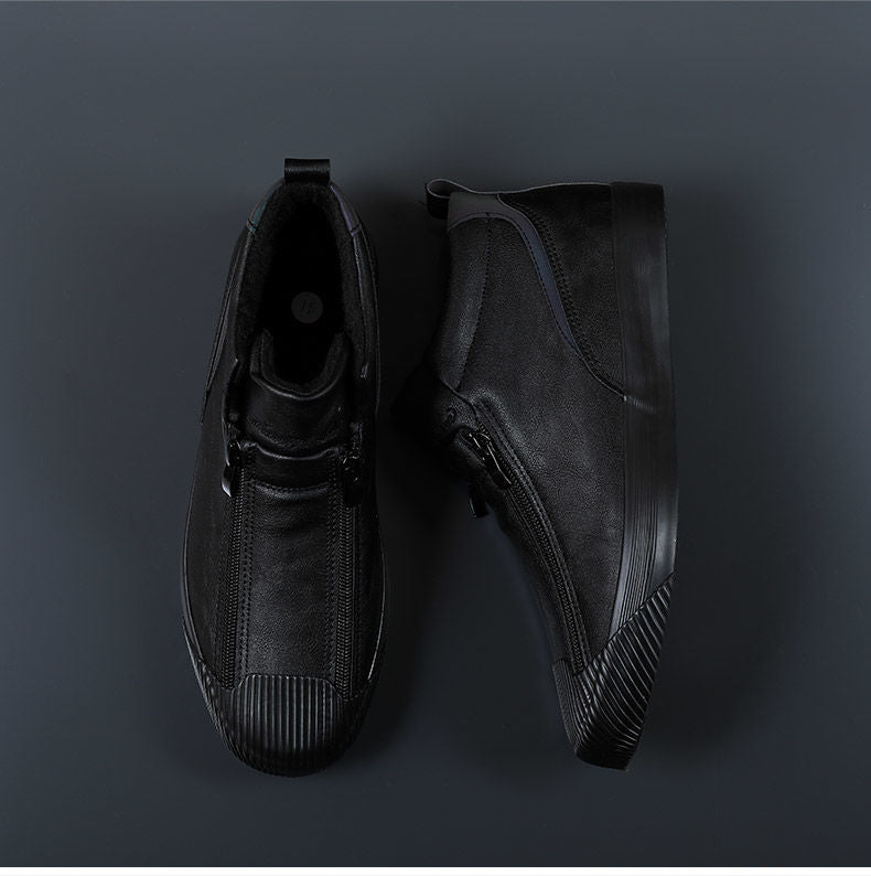 Herren Sneakers | Reißverschluss | Niedrig | Uni | Bequem | Antirutsch | Gummi-Luzern Mode