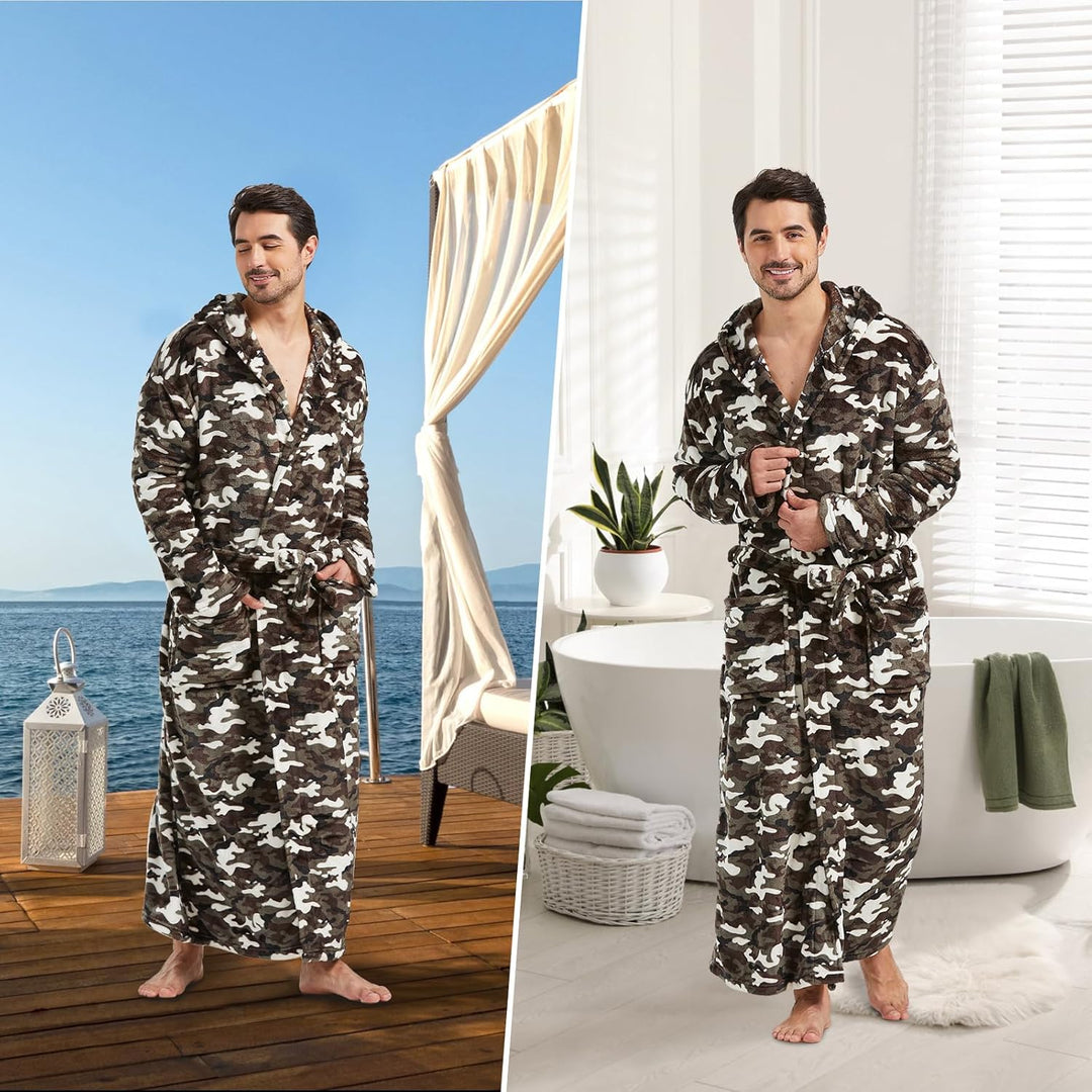 Herren Bademantel mit Kapuze und Taschen, Frottee-Luxus-Luzern Mode