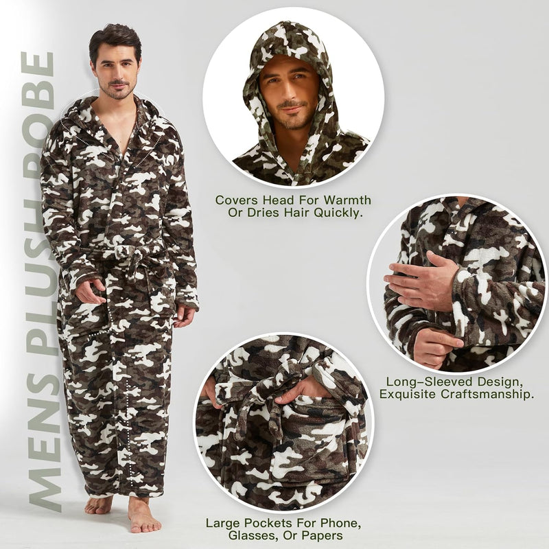 Herren Bademantel mit Kapuze und Taschen, Frottee-Luxus-Luzern Mode