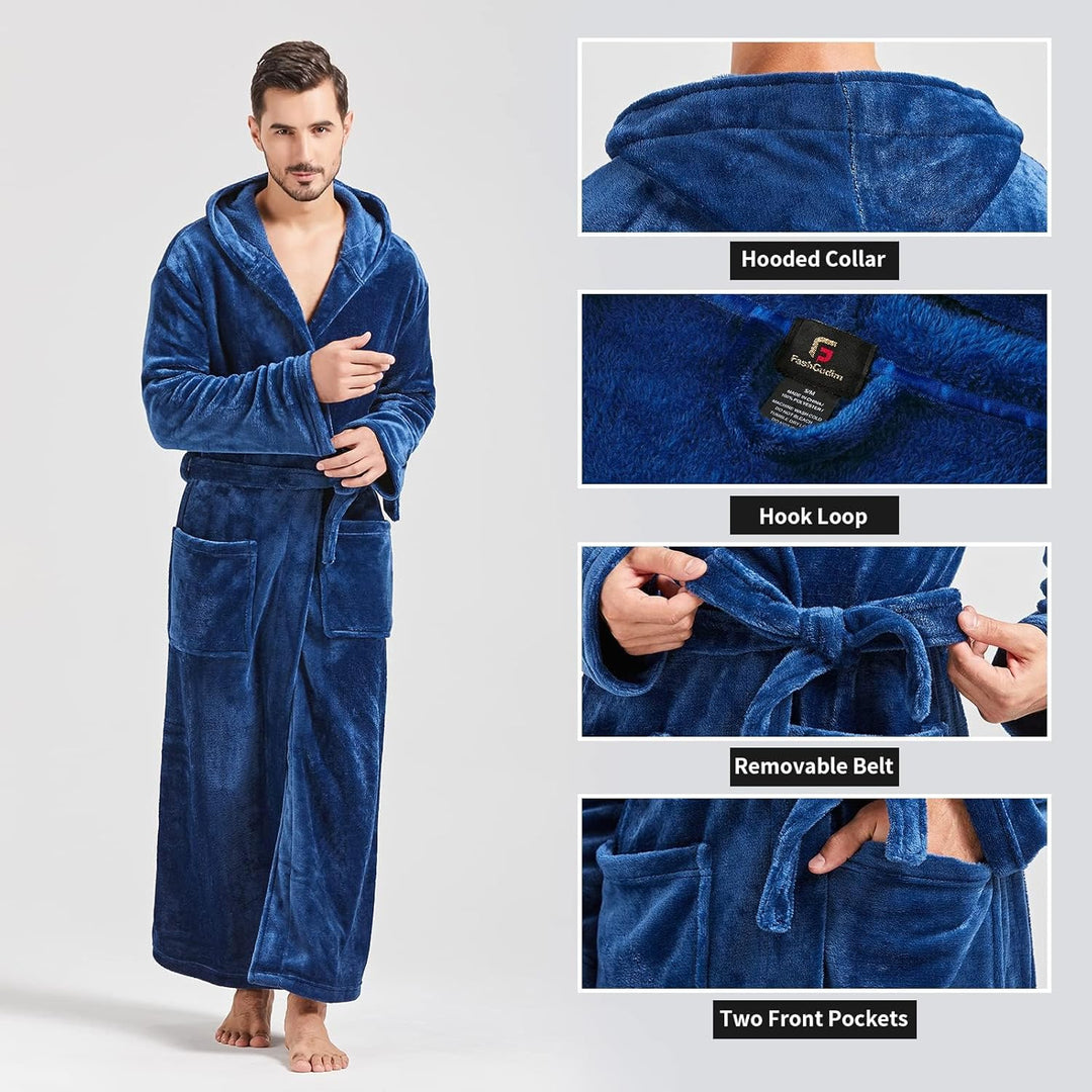 Herren Bademantel mit Kapuze und Taschen, Frottee-Luxus-Luzern Mode