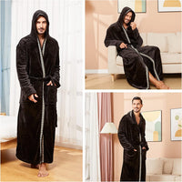 Herren Bademantel mit Kapuze und Taschen, Frottee-Luxus-Luzern Mode