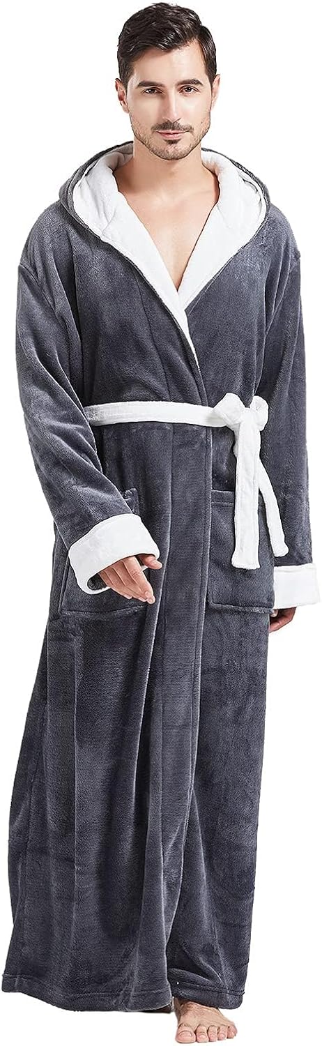 Herren Bademantel mit Kapuze und Taschen, Frottee-Luxus-Luzern Mode