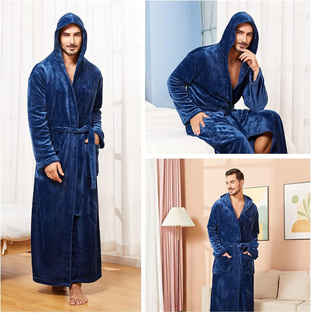 Herren Bademantel mit Kapuze und Taschen, Frottee-Luxus-Luzern Mode