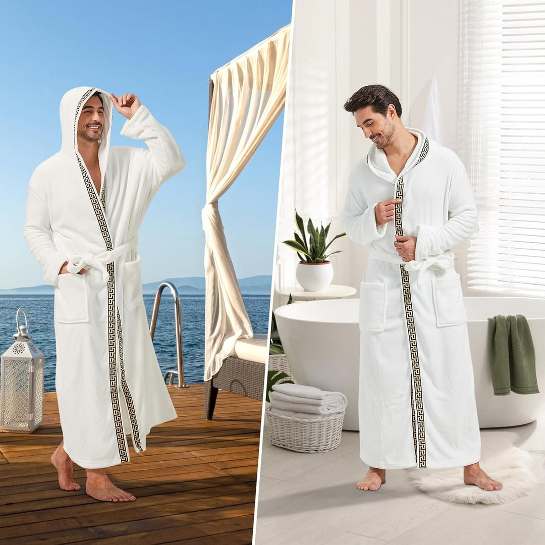 Herren Bademantel mit Kapuze und Taschen, Frottee-Luxus-Luzern Mode