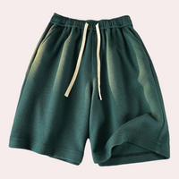 Damen Sommer Culotte Hose mit Elastikbund - Bequem & Stilvoll-Dunkelgrün-S-Luzern Mode