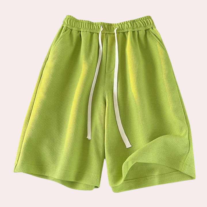 Damen Sommer Culotte Hose mit Elastikbund - Bequem & Stilvoll-Giftgrün-S-Luzern Mode