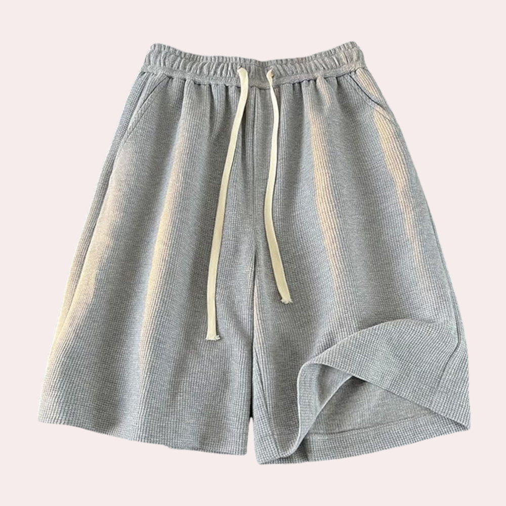 Damen Sommer Culotte Hose mit Elastikbund - Bequem & Stilvoll-Grau-S-Luzern Mode
