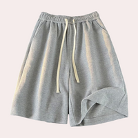 Damen Sommer Culotte Hose mit Elastikbund - Bequem & Stilvoll-Grau-S-Luzern Mode