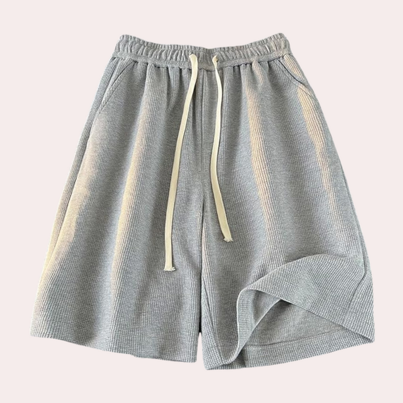 Damen Sommer Culotte Hose mit Elastikbund - Bequem & Stilvoll-Grau-S-Luzern Mode