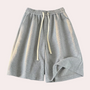 Damen Sommer Culotte Hose mit Elastikbund - Bequem & Stilvoll-Grau-S-Luzern Mode