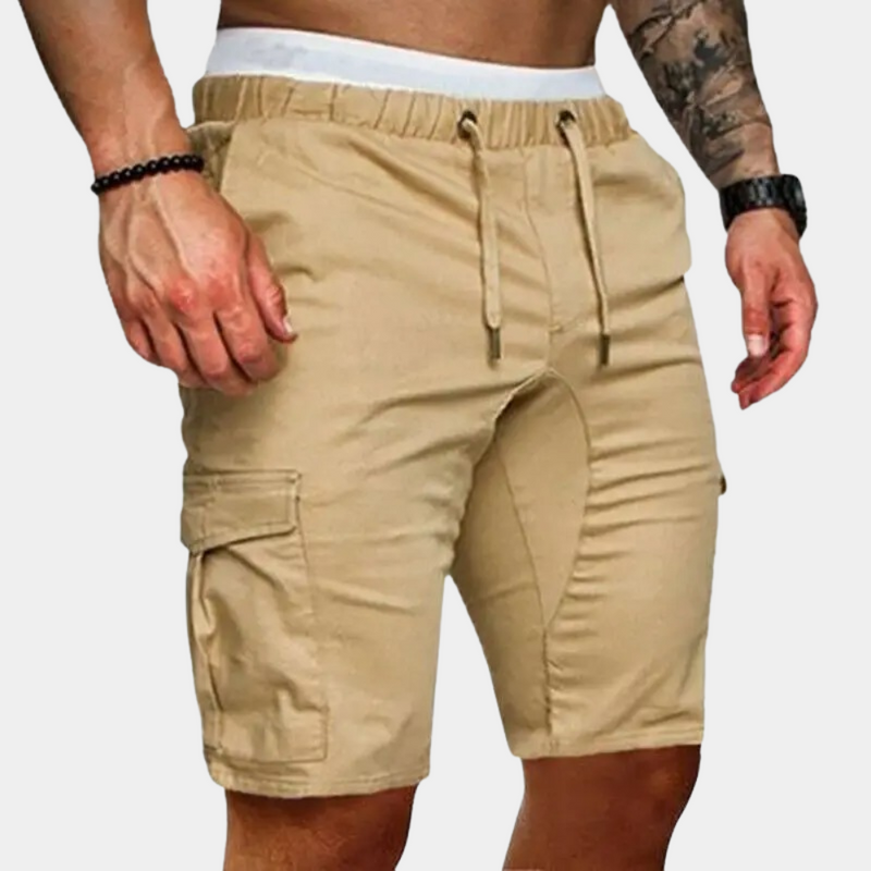 Herren Cargo Shorts mit Taschen - Bequeme Sommermode-Khaki-36-Luzern Mode