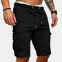 Herren Cargo Shorts mit Taschen - Bequeme Sommermode-Schwarz-36-Luzern Mode
