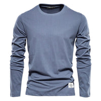Langarmshirt Herren - Bequemes Basic Oberteil für Alltag-Blau-XS-Luzern Mode