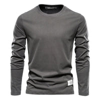 Langarmshirt Herren - Bequemes Basic Oberteil für Alltag-Dunkelgrau-XS-Luzern Mode