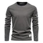 Langarmshirt Herren - Bequemes Basic Oberteil für Alltag-Dunkelgrau-XS-Luzern Mode
