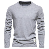 Langarmshirt Herren - Bequemes Basic Oberteil für Alltag-Hellgrau-XS-Luzern Mode