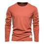 Langarmshirt Herren - Bequemes Basic Oberteil für Alltag-Orange-XS-Luzern Mode