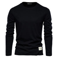 Langarmshirt Herren - Bequemes Basic Oberteil für Alltag-Schwarz-XS-Luzern Mode