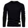 Langarmshirt Herren - Bequemes Basic Oberteil für Alltag-Schwarz-XS-Luzern Mode