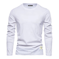 Langarmshirt Herren - Bequemes Basic Oberteil für Alltag-Weiß-XS-Luzern Mode