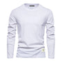 Langarmshirt Herren - Bequemes Basic Oberteil für Alltag-Weiß-XS-Luzern Mode