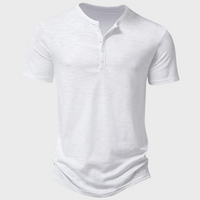 Herren T-Shirt mit V-Ausschnitt aus Baumwolle kaufen-Weiß-S-Luzern Mode